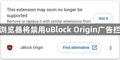 谷歌浏览器将禁用uBlock Origin广告拦截器